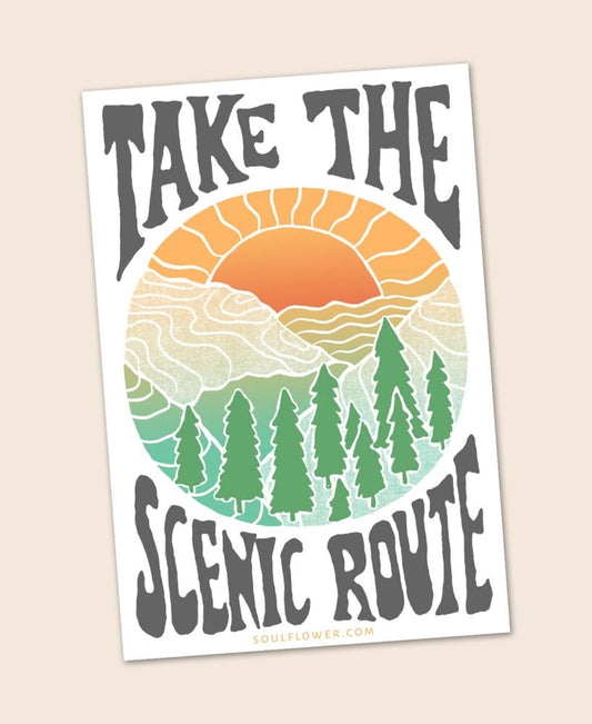 Take The Scenic Route Sticker