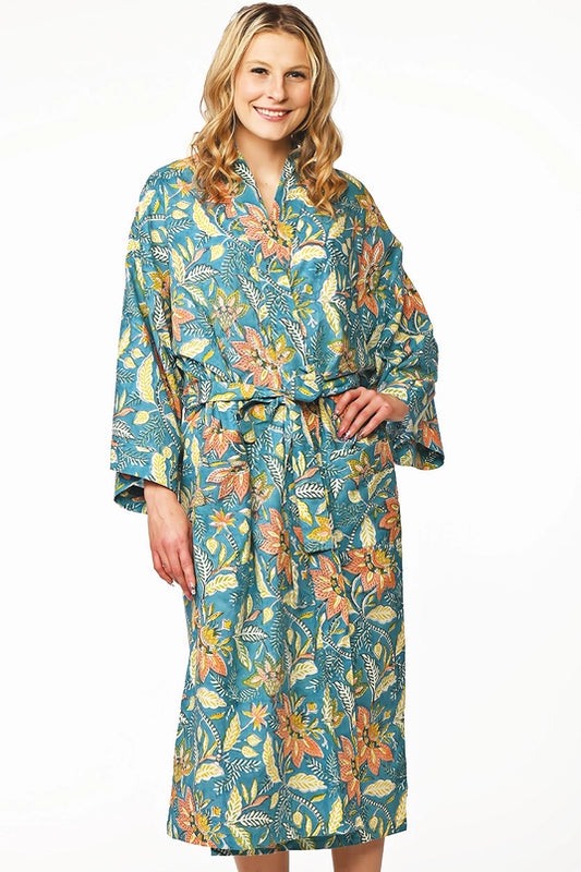 Lalita Block Print Kimono Robe