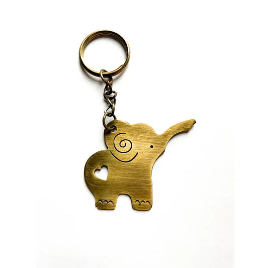 Recycled Metal Elephant Keychain