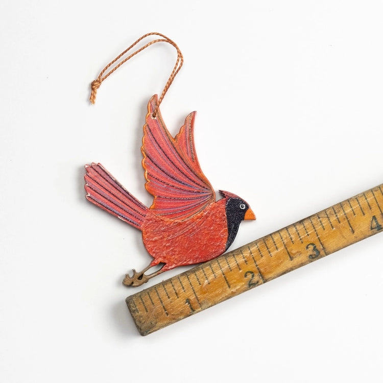 Cardinal Wooden Ornament