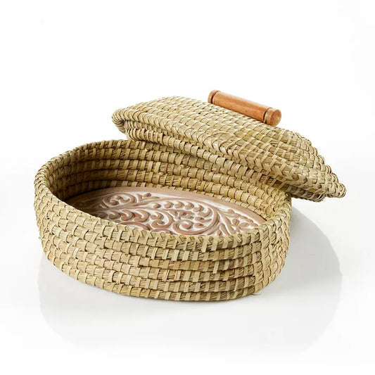 Lidded Double Vine Bread warmer