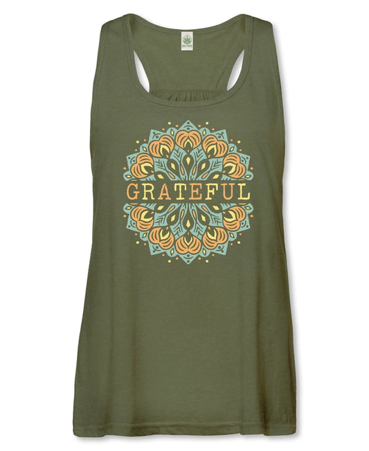 Grateful Blossom Mandala Racerback Tank