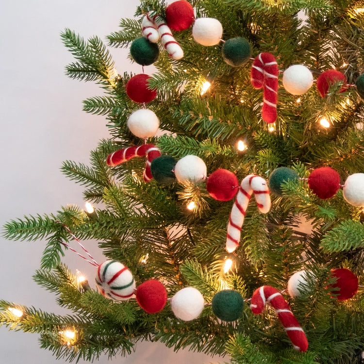 Candy Cane Felt Garland
