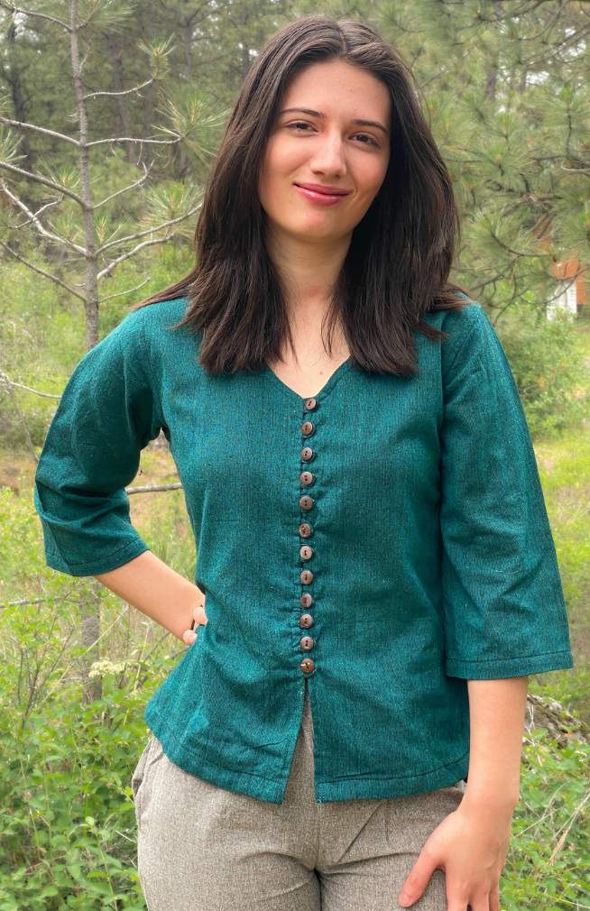 Cotton Button Down Blouse