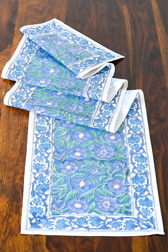 Sage & Blue Floral Table Runner