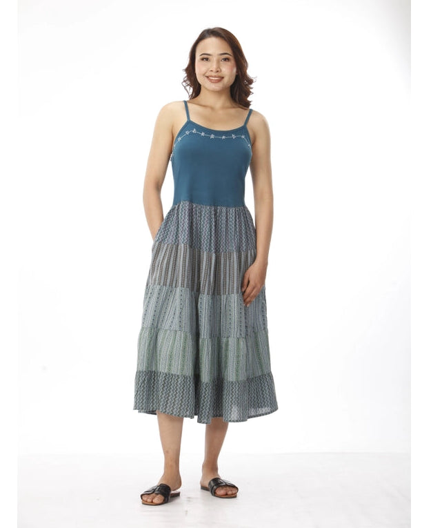Cotton Patchwork Pocket Dress
