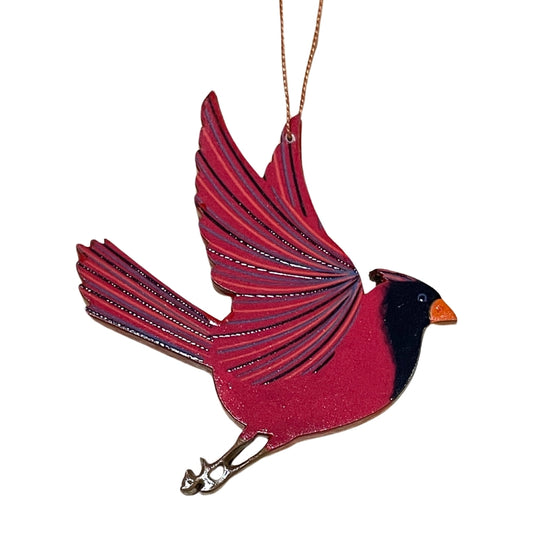 Cardinal Wooden Ornament