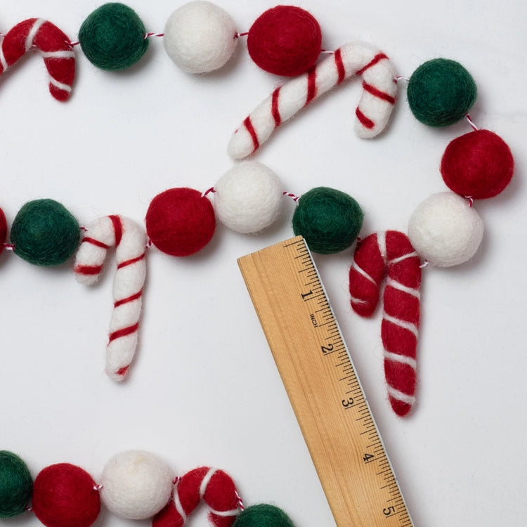 Candy Cane Felt Garland