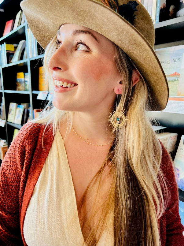 Brass Sunburst Earrings
