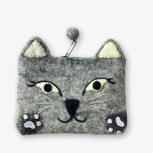 Felted Cat Coin Purse