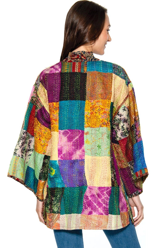 Reversible Kantha Silk Kimono Jacket