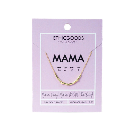 Mama Morse Code Gold Plated Necklace