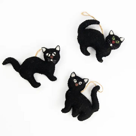 Black Cat Felt Ornaments