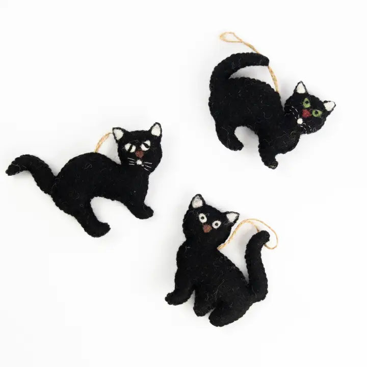 Black Cat Felt Ornaments