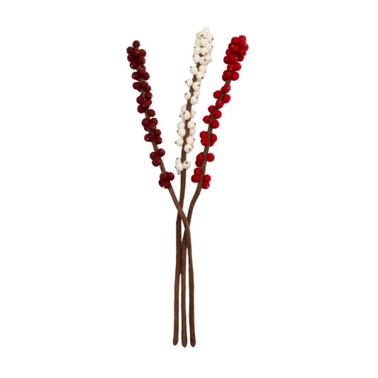 Felt Winterberry Ilex Stem