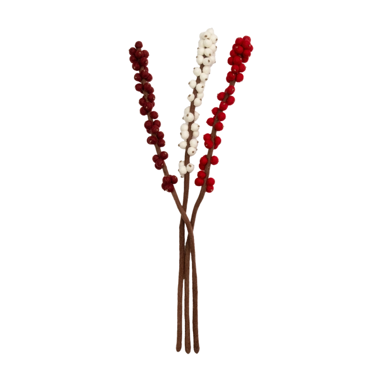 Felt Winterberry Ilex Stem