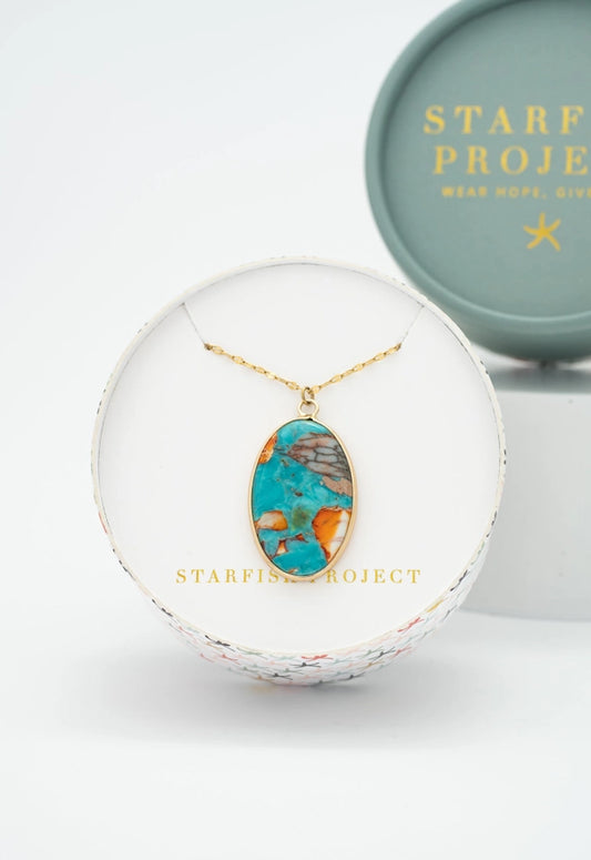 Sierra Bloom Turquoise Stone Necklace