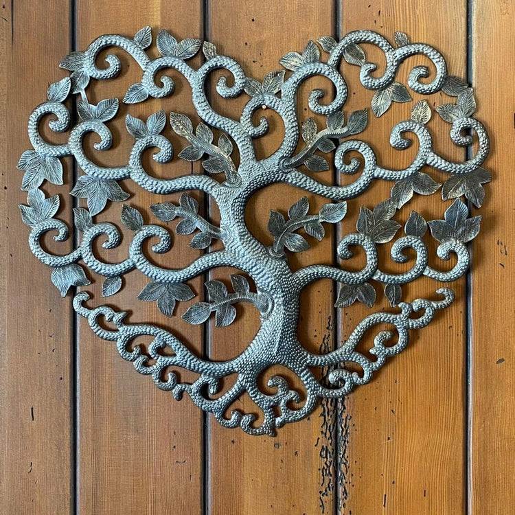 Heart Shaped Tree of Life Metal Wall Art