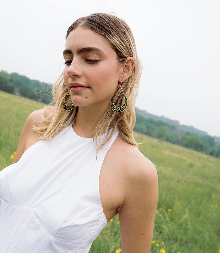 Nisha Crescent Hoop Earrings