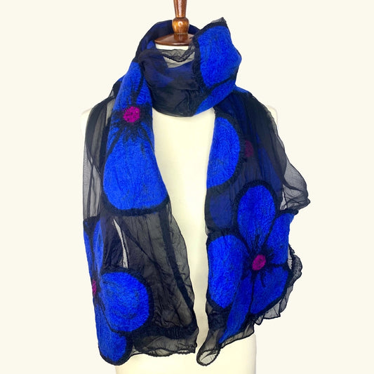 Midnight Flower Scarf Wrap