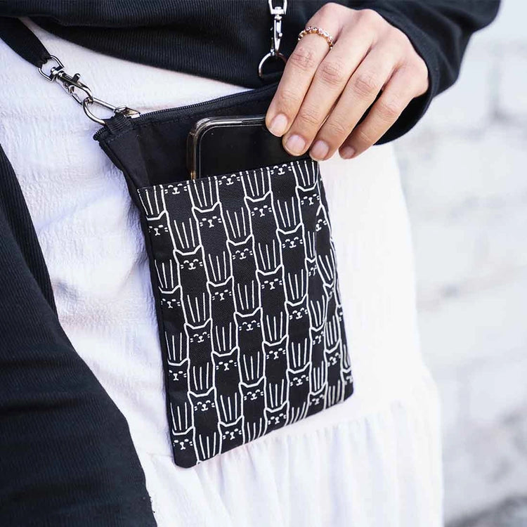 Cat Print Phone Carrier Crossbody