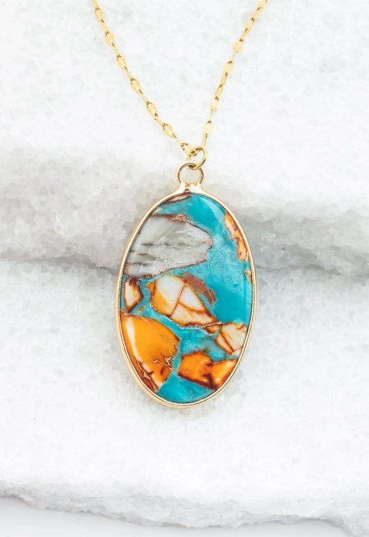 Sierra Bloom Turquoise Stone Necklace
