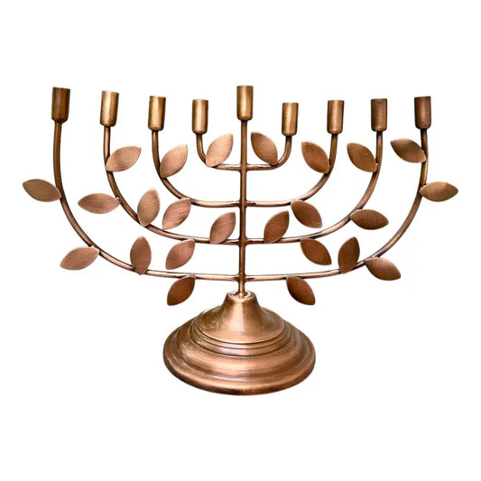 Brass Leaf Menorah