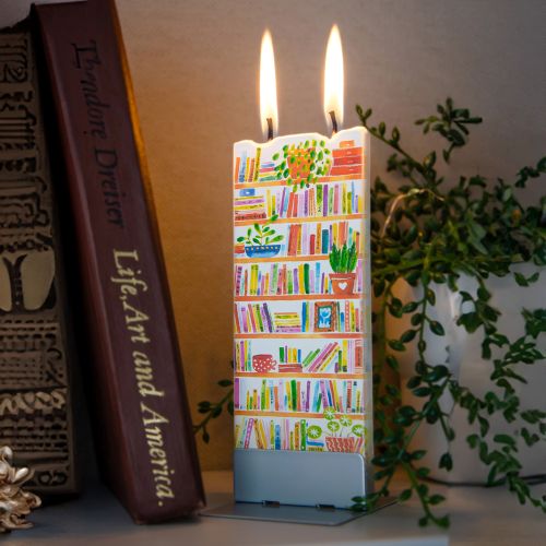 Book Lover Flat Candle