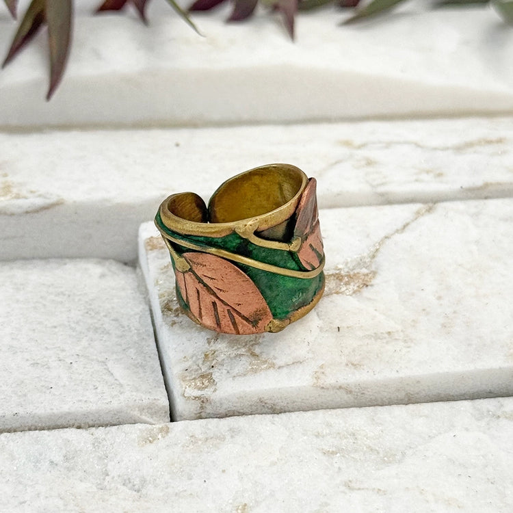 Brass Patina Cuff Ring