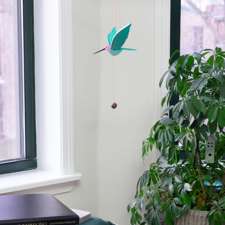 Pink Anna Hummingbird Flying Mobile
