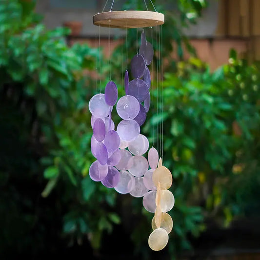 Sunrise Capiz Chime Spiral Wood Top