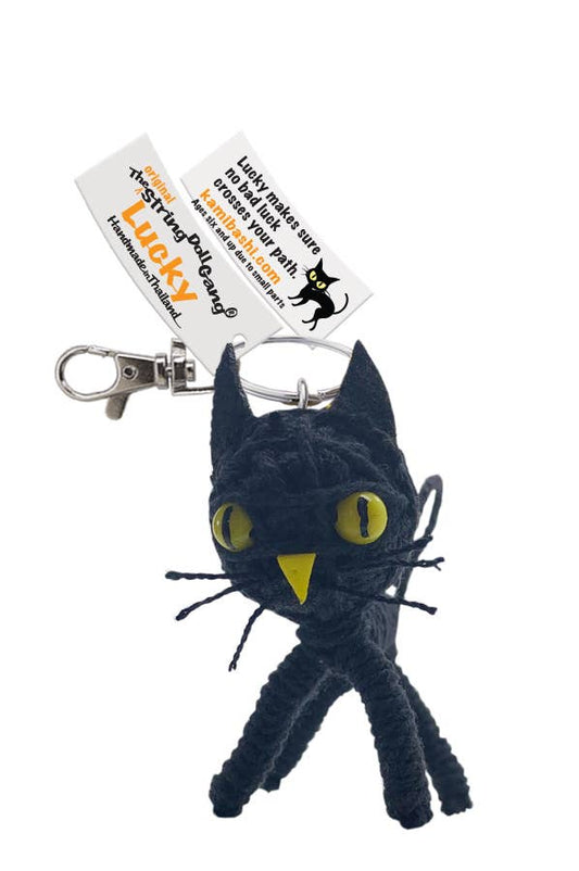 Lucky the Cat String Doll Keychain