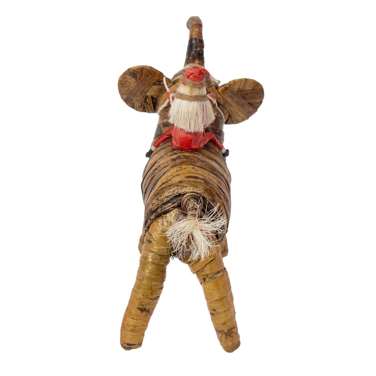 Santa Riding an Elephant Banana Fiber Figurine