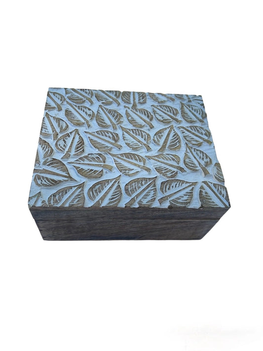 Mango Wood Tea Caddy Box