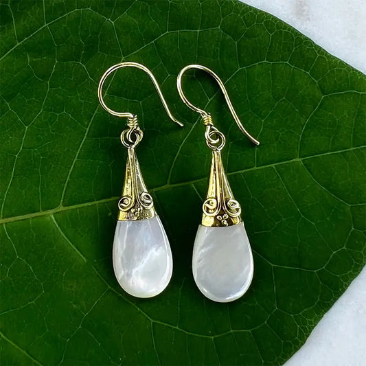 Mother-of-Pearl Filigree Earrings