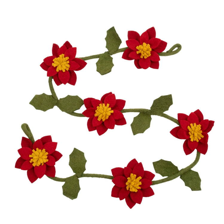 Felt Poinsettia Garland