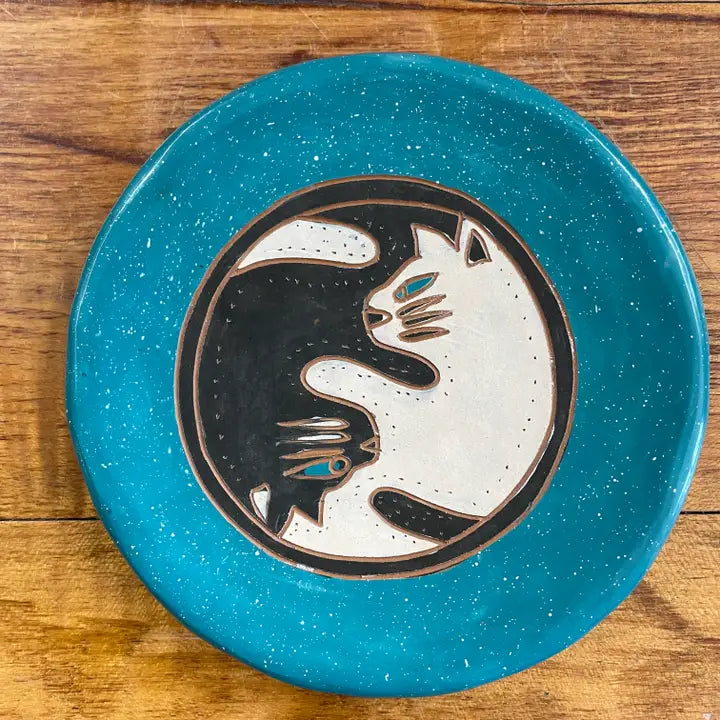 Yin Yang Cat Ceramic Dish