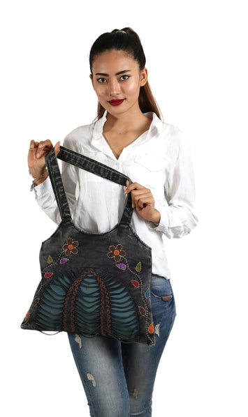 Floral Cut Hobo Shoulder Bag