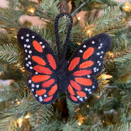 Monarch Butterfly Wool Ornament
