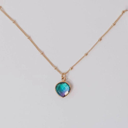 Iridescent Quartz Heart Choker