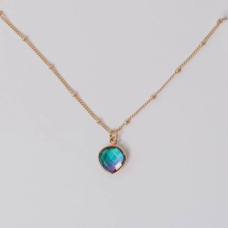 Iridescent Quartz Heart Choker