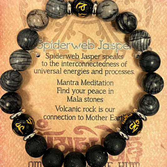 Mantra Mala Spiderweb Jasper Bracelet