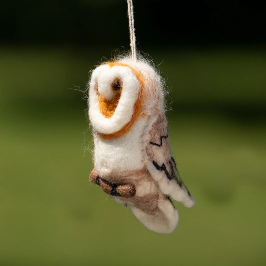 Barn Owl Woolie Bird Ornament