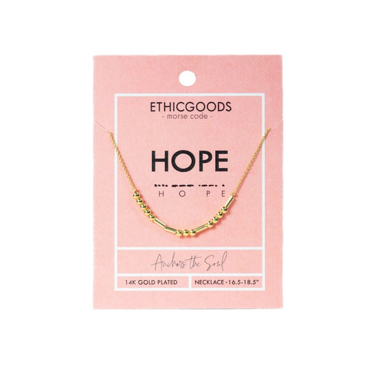 Hope Morse Code Gold Plated Necklace