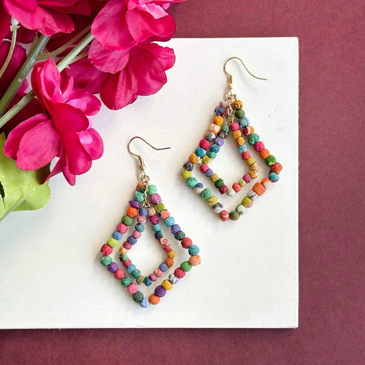 Kantha Milieu Lantern Chandelier Earrings