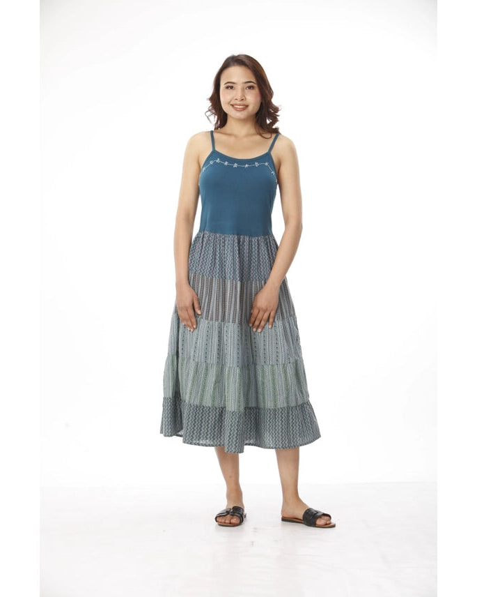 Cotton Patchwork Pocket Dress