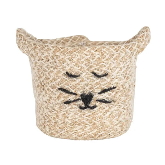Cat Face Jute Basket