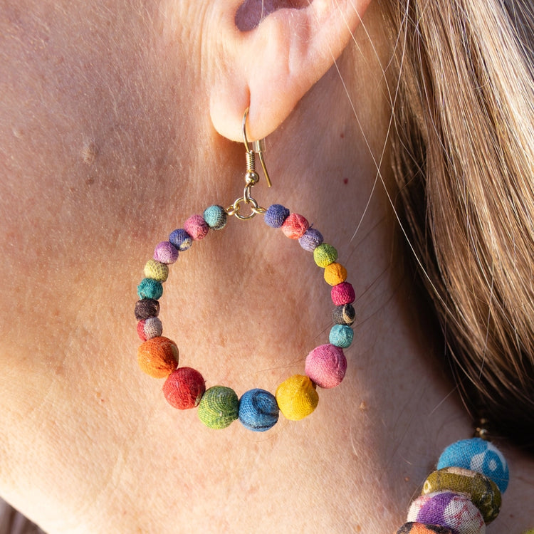 Kantha Veranda Hoop Earrings
