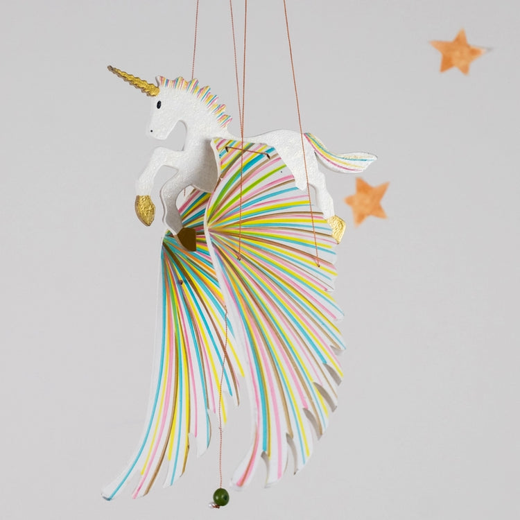 Golden Unicorn Flying Mobile