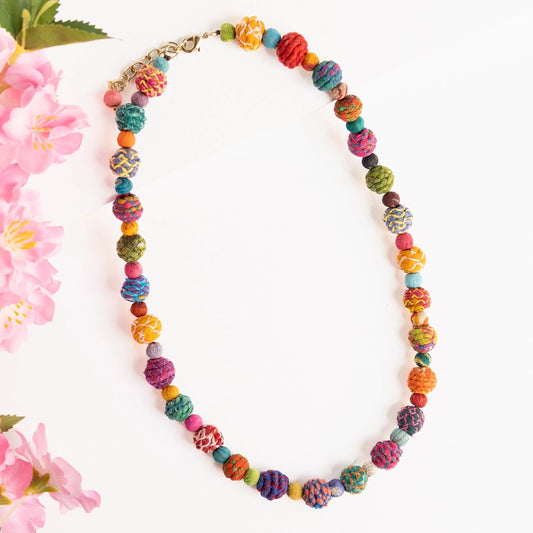 Threaded Kantha Classic Strand Necklace
